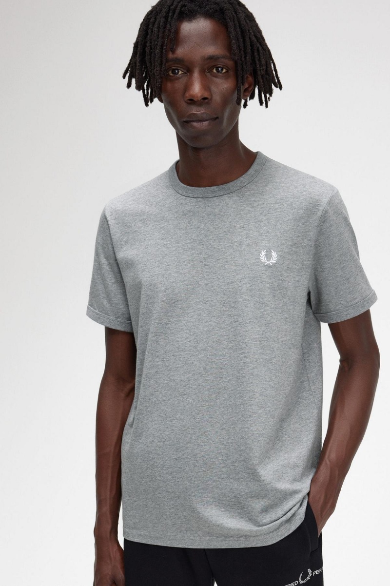 Camiseta Fred Perry Ringer Hombre Steel Marl | MXICD36148