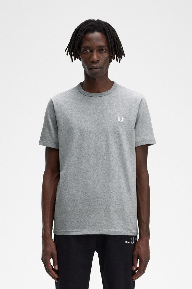 Camiseta Fred Perry Ringer Hombre Steel Marl | MXICD36148