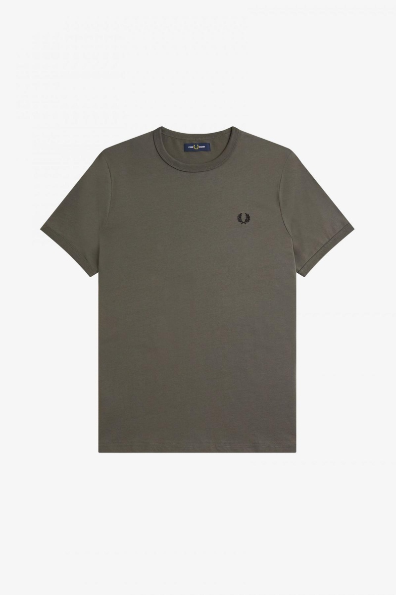 Camiseta Fred Perry Ringer Hombre Verdes | MXNZX95221