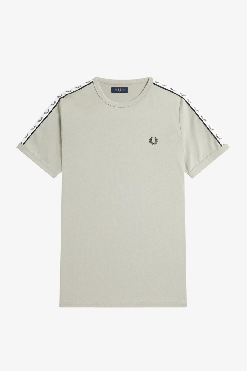 Camiseta Fred Perry Taped Ringer Hombre Limestone | LMXTR20950