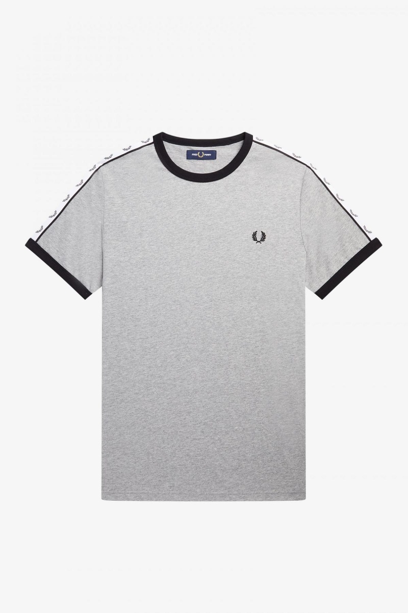 Camiseta Fred Perry Taped Ringer Hombre Steel Marl | QMXUV94369