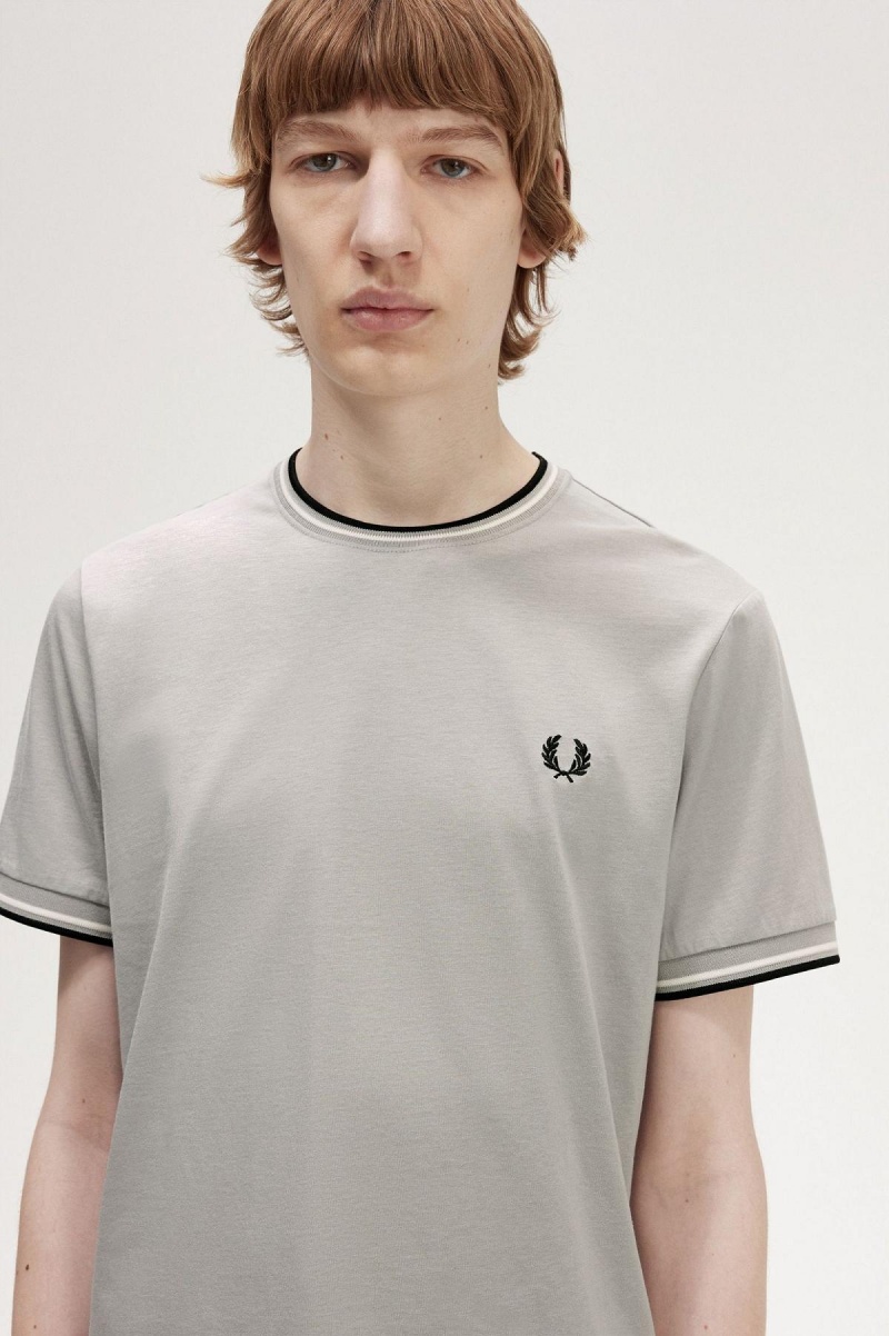 Camiseta Fred Perry Twin Tipped Hombre Limestone | AMXWC61319