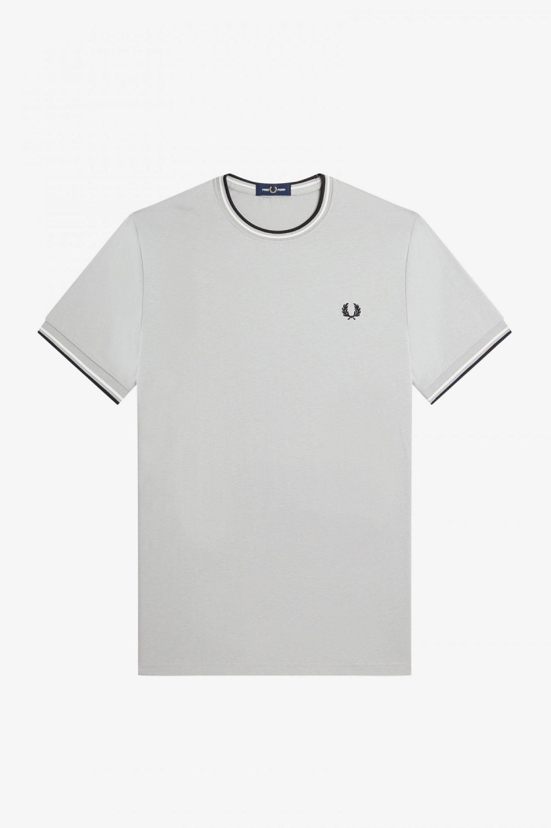 Camiseta Fred Perry Twin Tipped Hombre Limestone | AMXWC61319