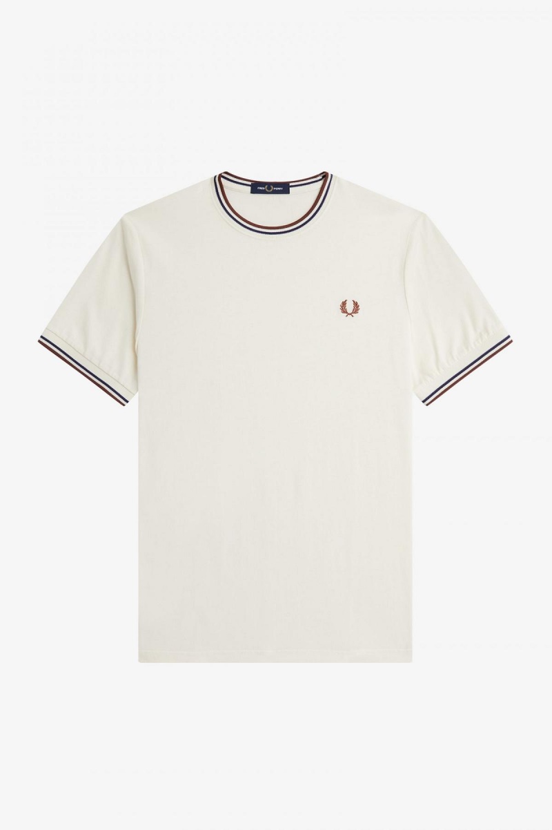 Camiseta Fred Perry Twin Tipped Hombre Marrom | MMXFT52879