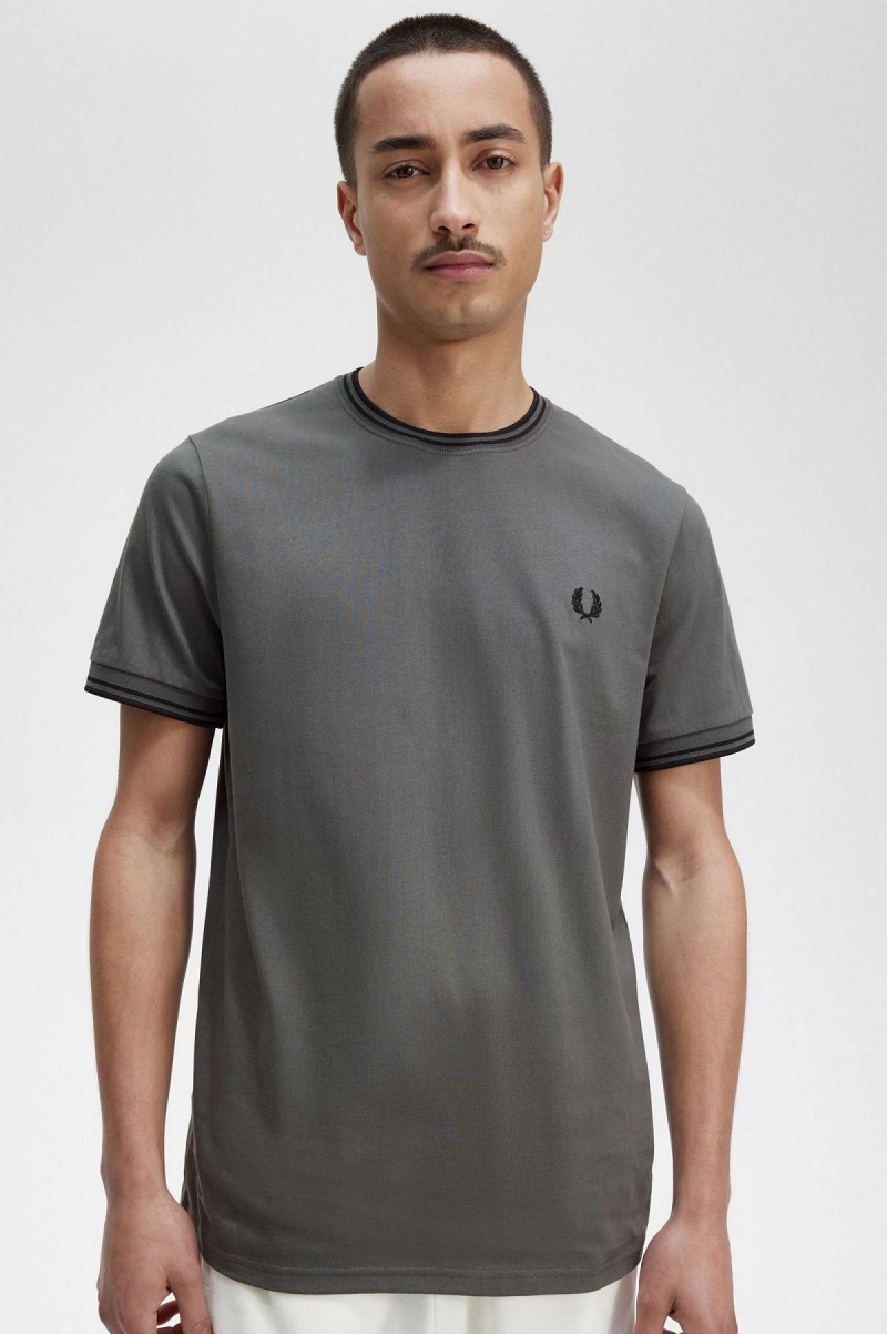 Camiseta Fred Perry Twin Tipped Hombre Verdes | TMXPQ11742