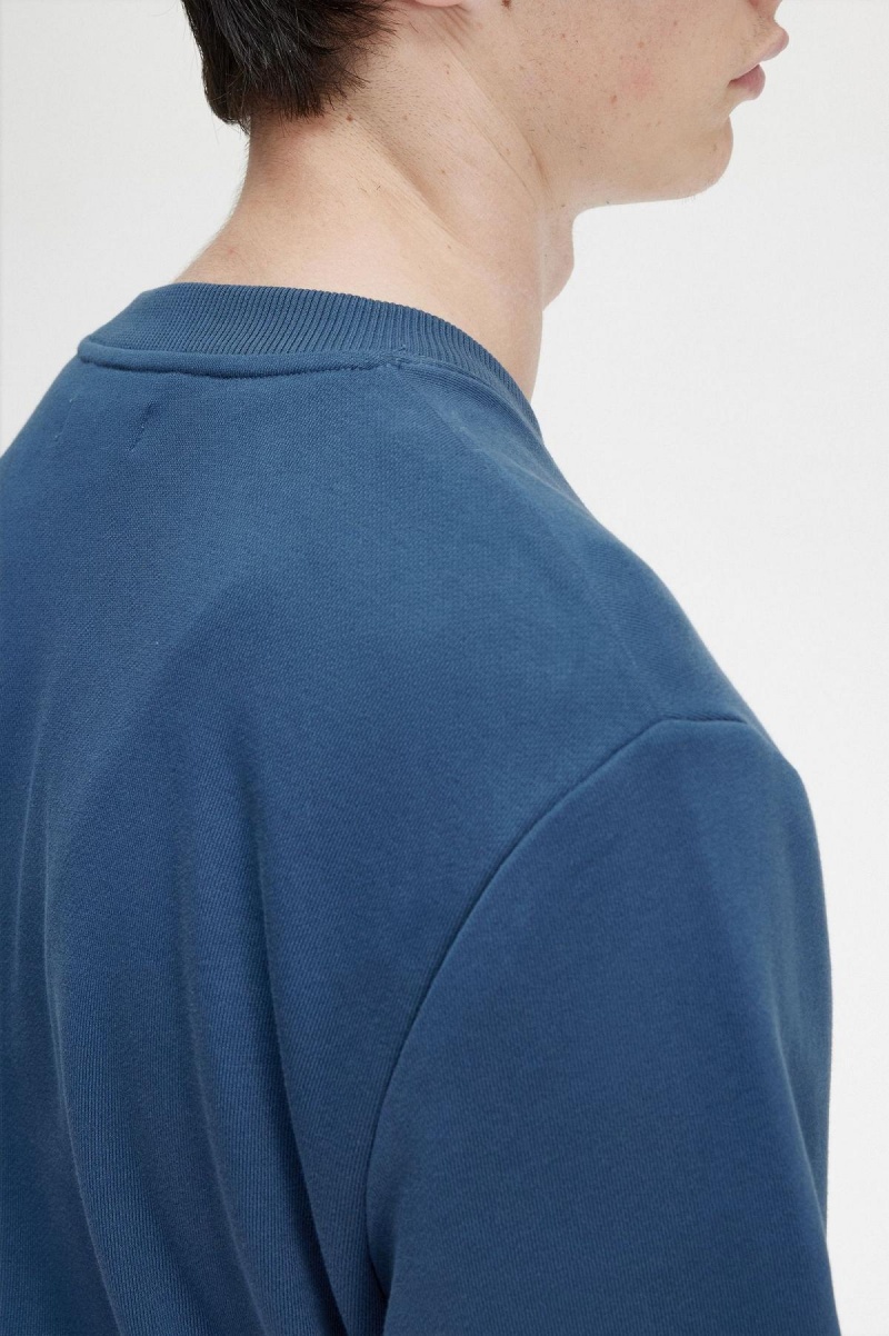 Chandals Fred Perry Crew Neck Sweatshirt Hombre Azules | SMXNY62612