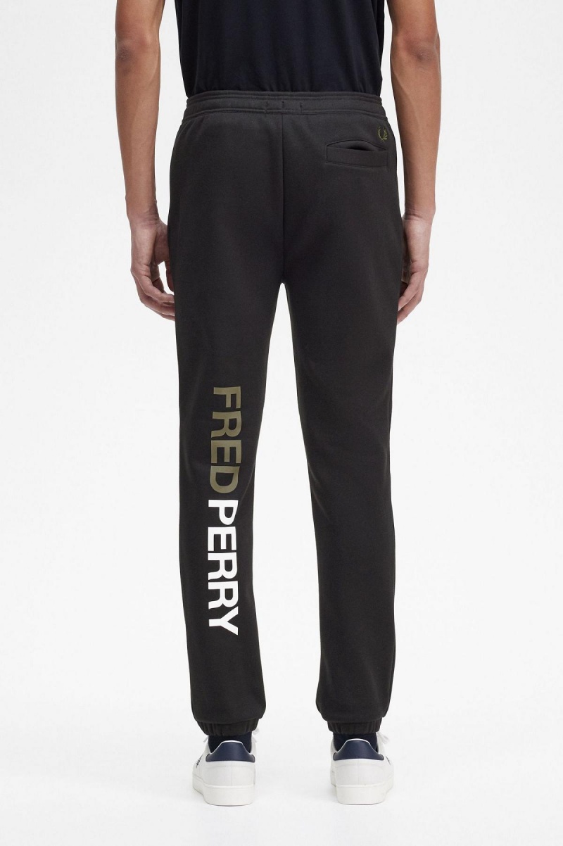 Chandals Fred Perry Estampados Branding Sweatpants Hombre Negros | MXJBT65861