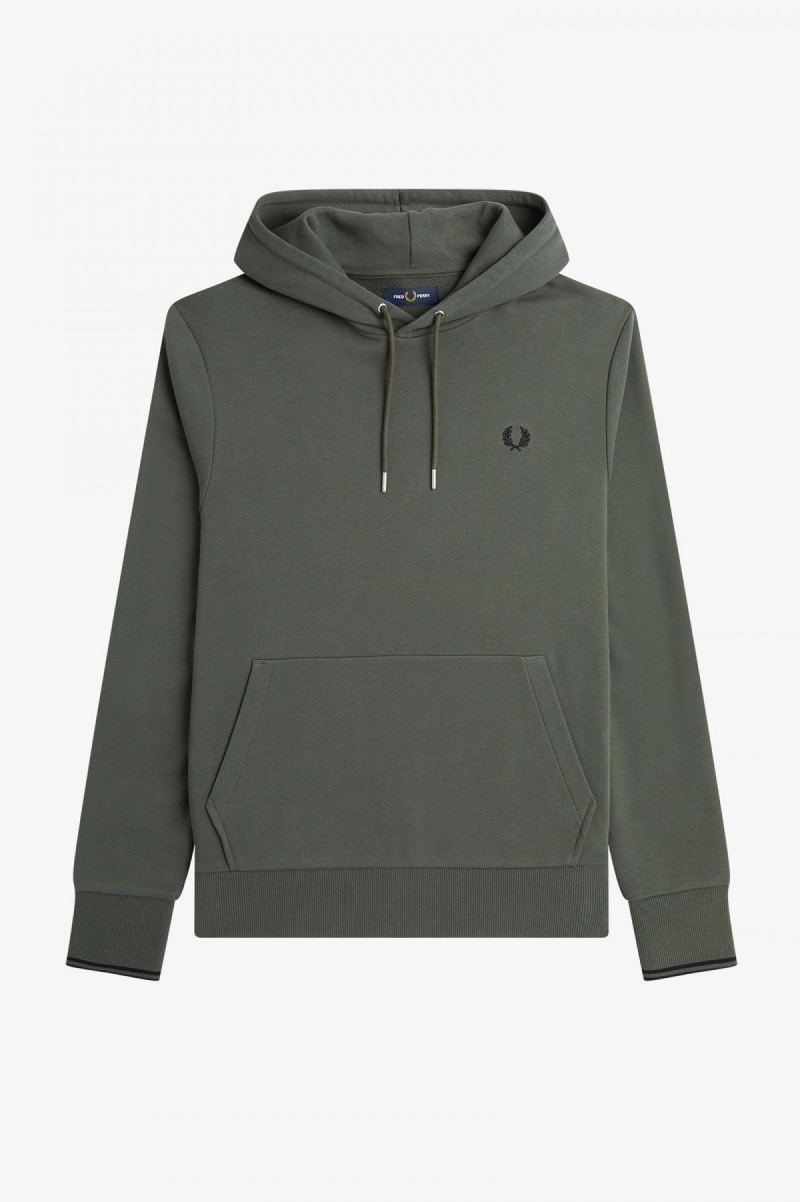 Chandals Fred Perry Tipped Encapuchado Sweatshirt Hombre Verdes | MXZDE14643