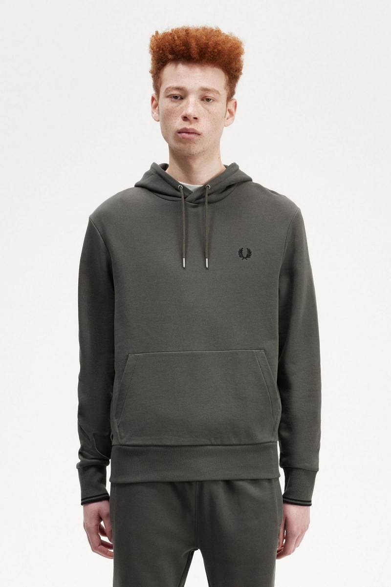 Chandals Fred Perry Tipped Encapuchado Sweatshirt Hombre Verdes | MXZDE14643