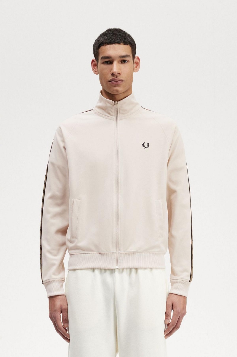 Chaquetas Deportivas Fred Perry Contrast Tape Hombre Oatmeal / Shaded Stone | AMXWC44379