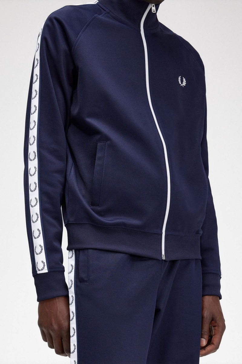 Chaquetas Deportivas Fred Perry Taped Hombre Azules | MXIIZ66086