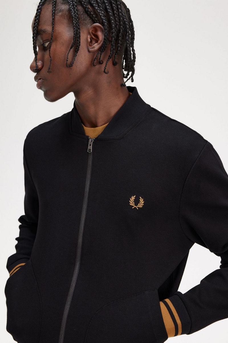 Chaquetas Deportivas Fred Perry Tipped Detail Hombre Negros | TMXWZ99935