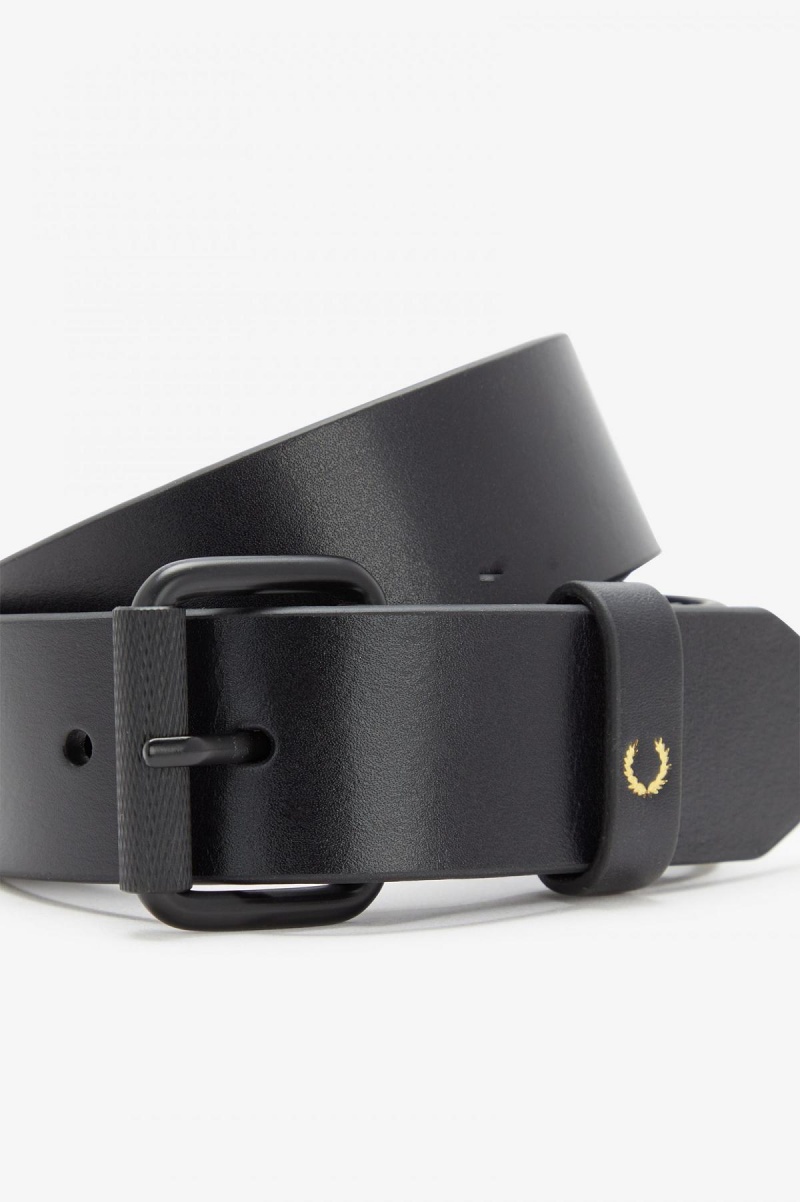 Cinturón Fred Perry Burnished Cuero Accessories Negros | UMXND17816