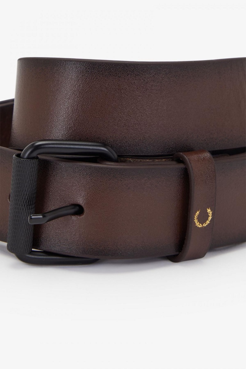 Cinturón Fred Perry Burnished Cuero Accessories Burnt Tobacco | MXJKU78352