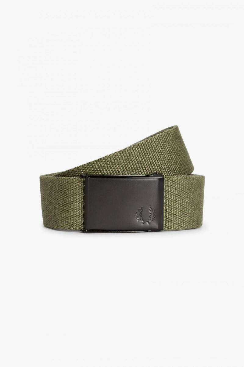 Cinturón Fred Perry Estampados Branded Webbing Accessories Verdes | SMXVO65786