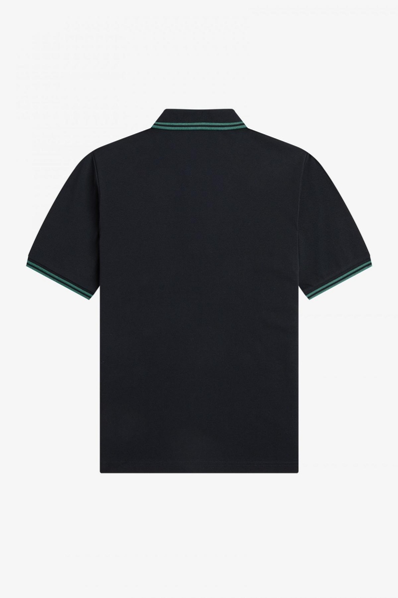 Fred Perry Shirt Fred Perry G3600 Mujer Negros Verde Menta Oscuro Verde Menta Oscuro | MXJKU74650