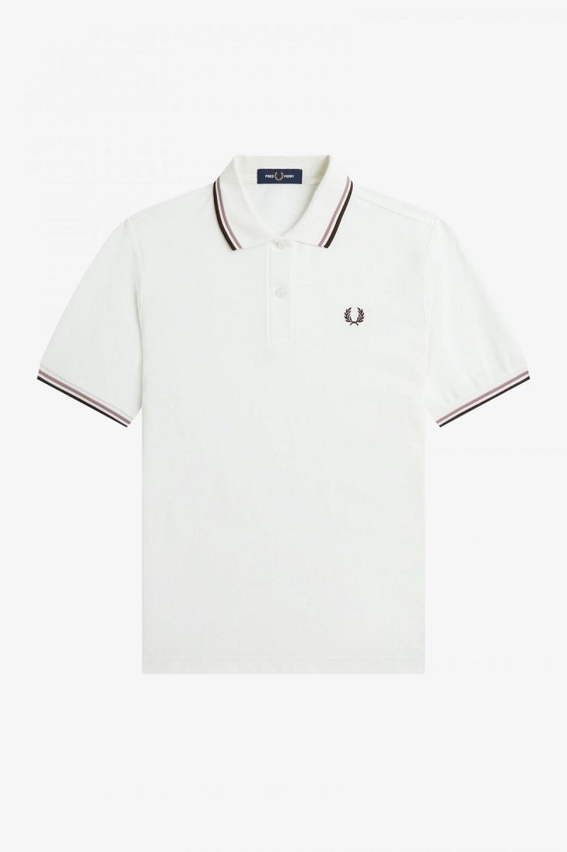 Fred Perry Shirt Fred Perry G3600 Mujer Blancos Rosas Oscuro | LMXTR99839