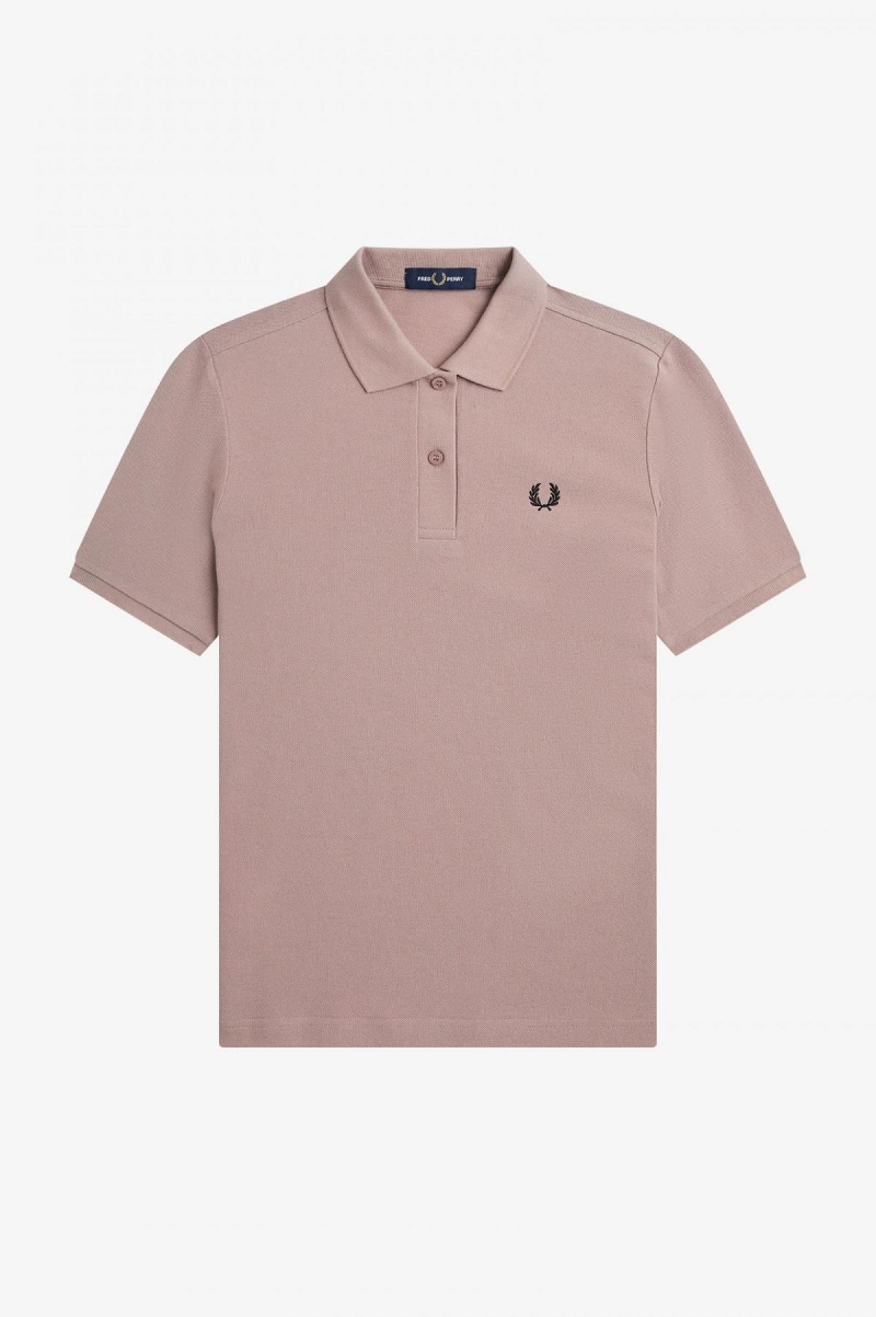 Fred Perry Shirt Fred Perry G6000 Mujer Rosas Oscuro Negros | AMXDF45526