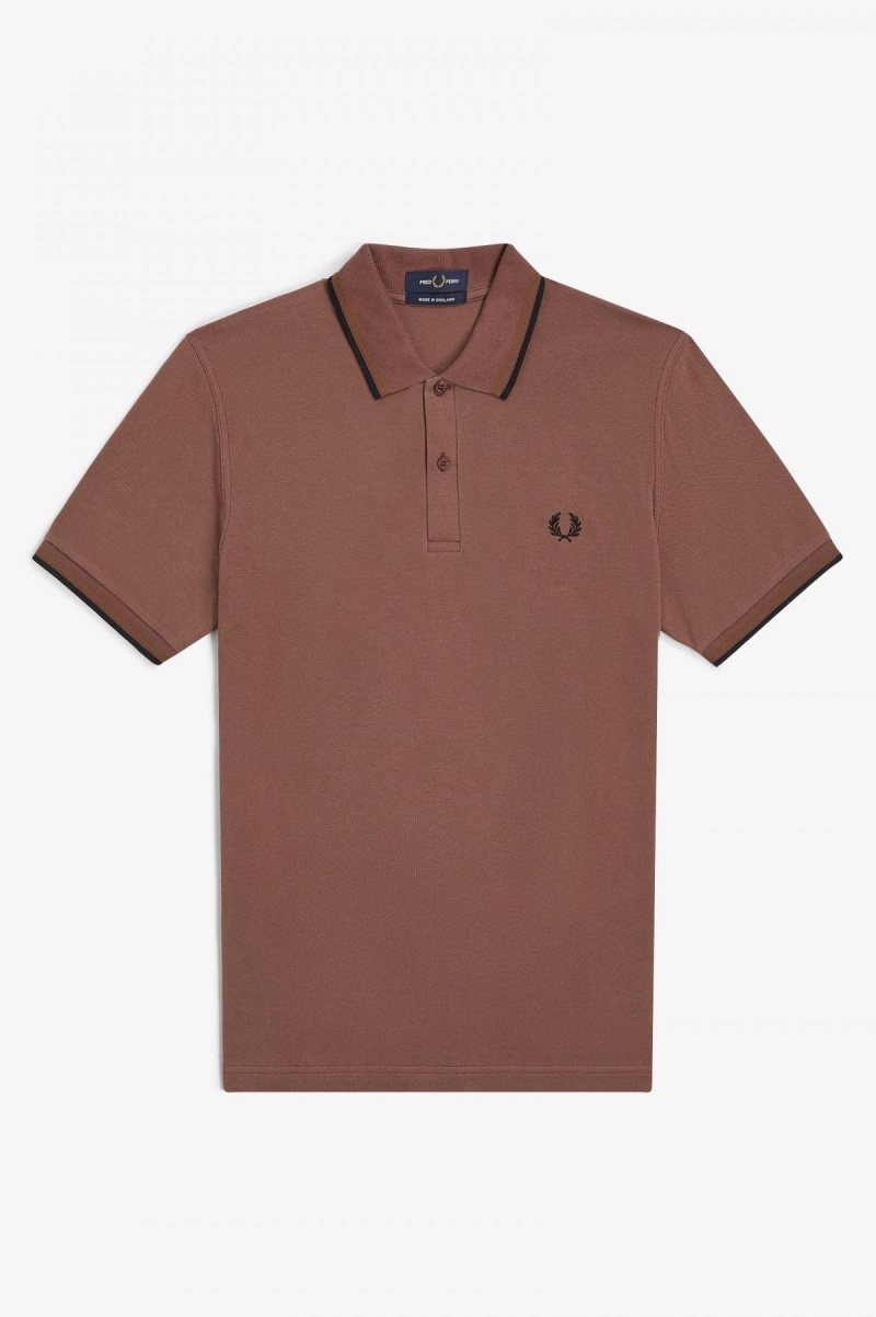 Fred Perry Shirt Fred Perry M12 Hombre Marrom Azules Negros | MXDFL73924