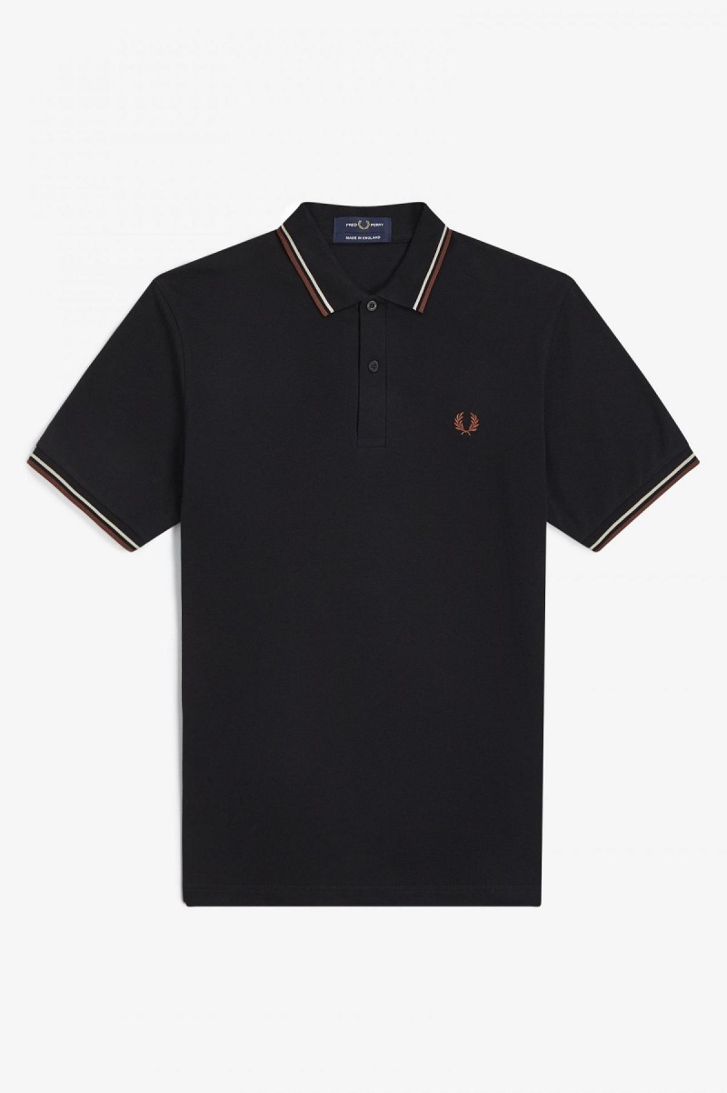 Fred Perry Shirt Fred Perry M12 Hombre Negros Marrom | AMXWC66475