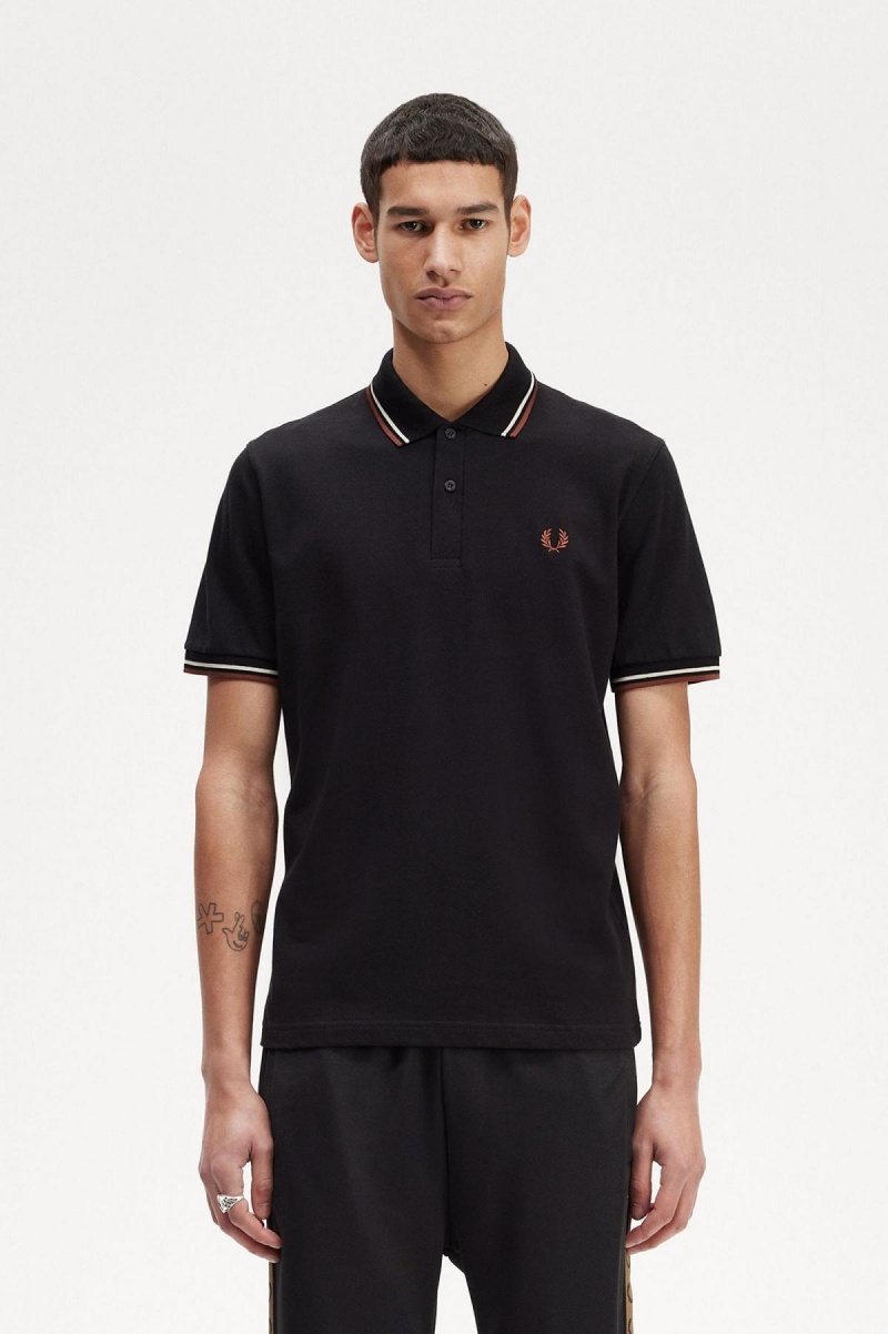 Fred Perry Shirt Fred Perry M12 Hombre Negros Marrom | AMXWC66475