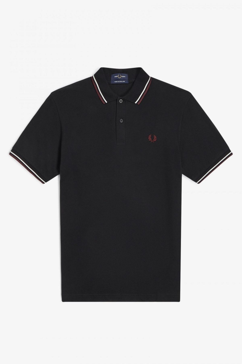 Fred Perry Shirt Fred Perry M12 Hombre Negros | GMXEC46712