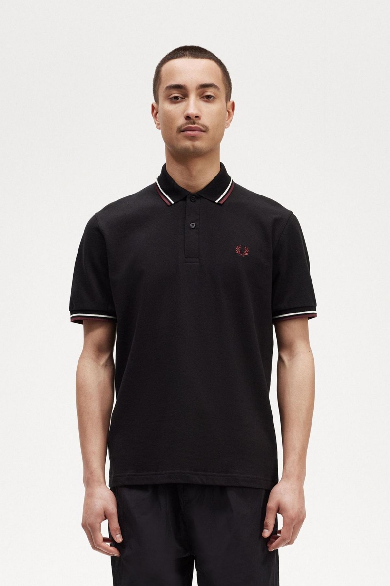 Fred Perry Shirt Fred Perry M12 Hombre Negros | GMXEC46712