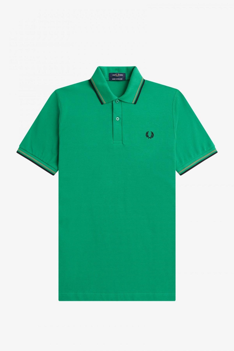 Fred Perry Shirt Fred Perry M12 Hombre Verdes Verdes Negros | MXZDE59870