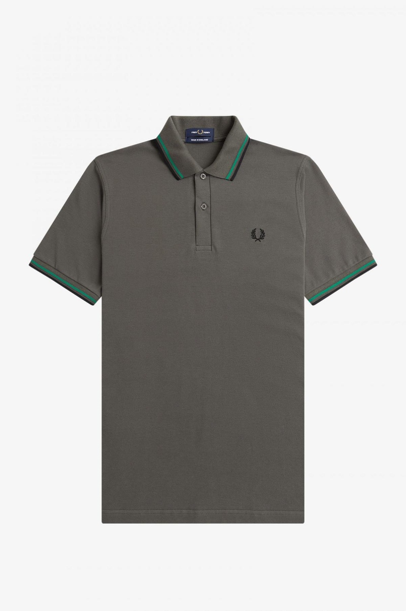 Fred Perry Shirt Fred Perry M12 Hombre Verdes Verdes Negros | EMXHC40088