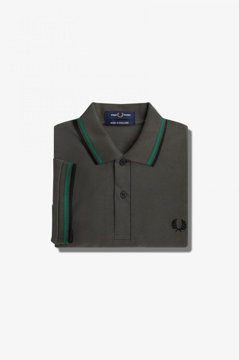 Fred Perry Shirt Fred Perry M12 Hombre Verdes Verdes Negros | EMXHC40088