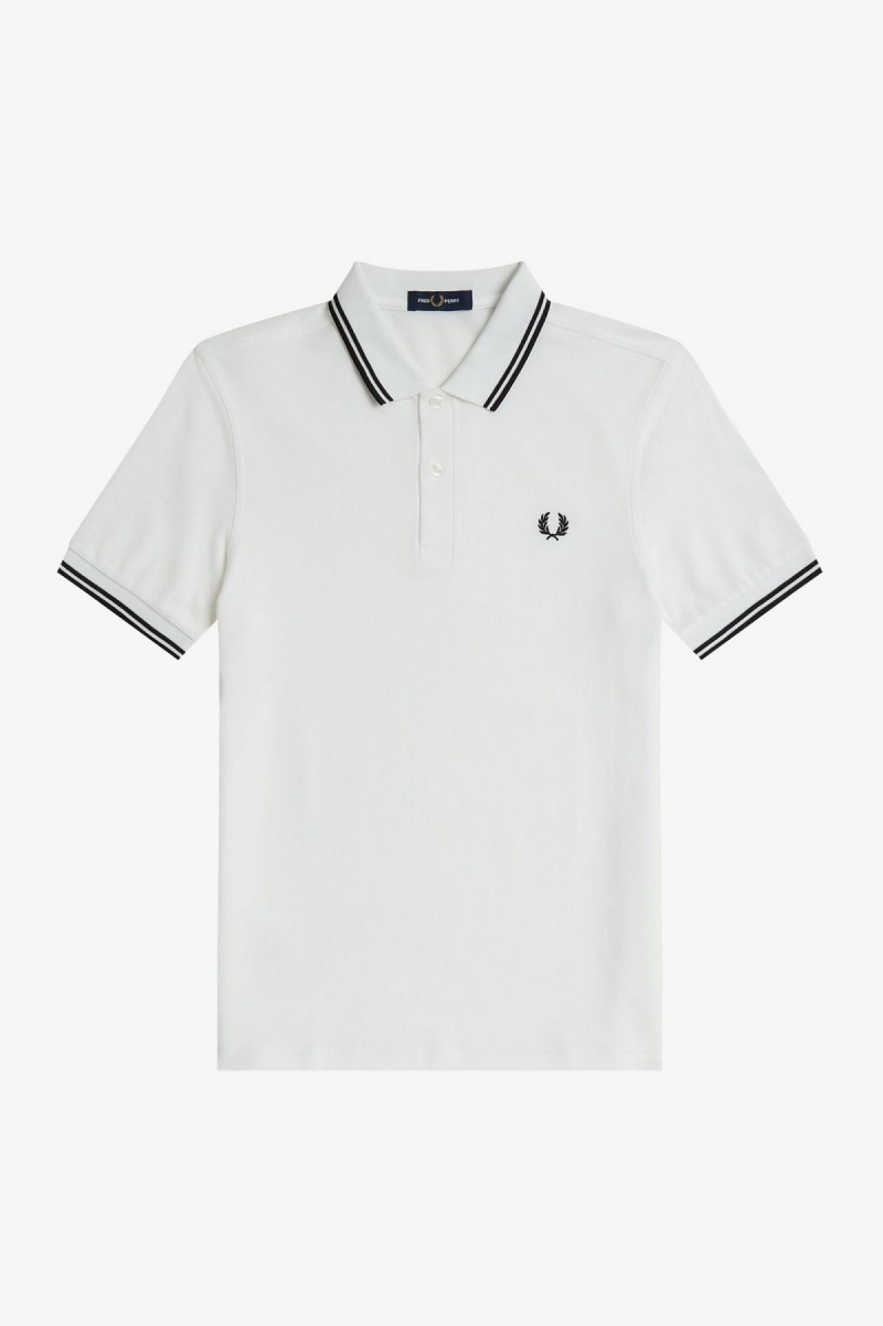 Fred Perry Shirt Fred Perry M3600 Hombre Blancos Negros Negros | BMXSO33338