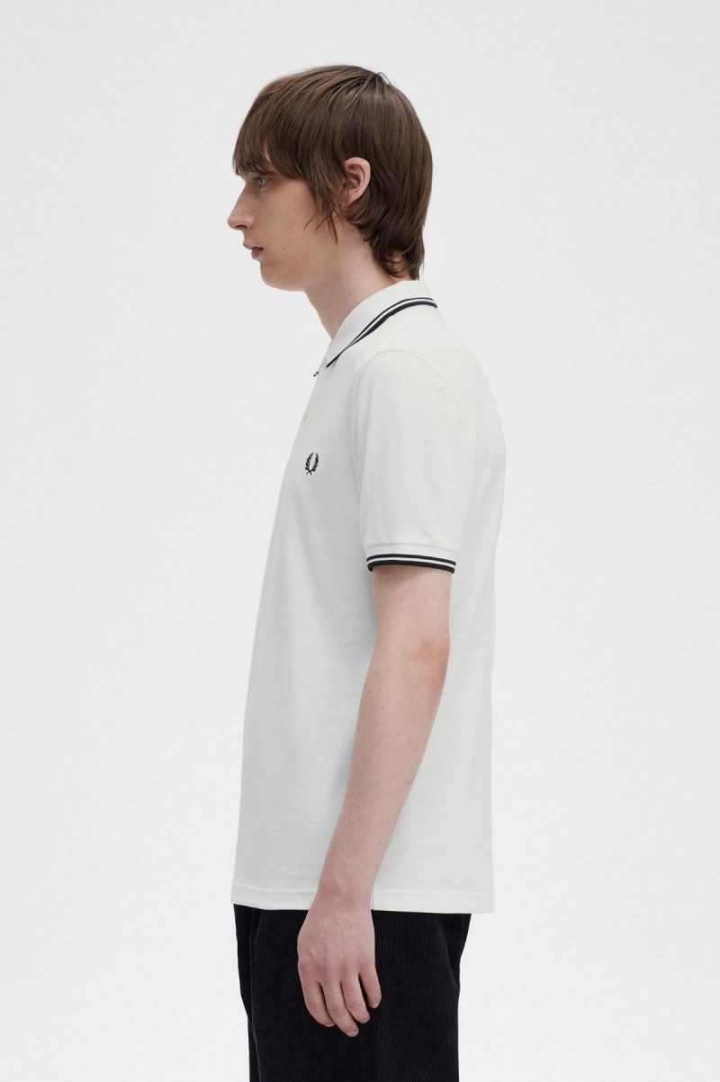 Fred Perry Shirt Fred Perry M3600 Hombre Blancos Negros Negros | BMXSO33338