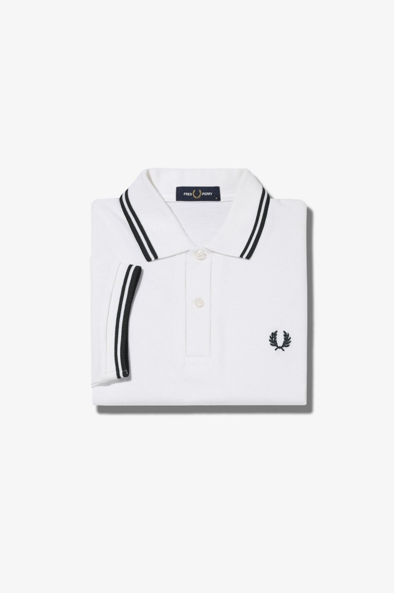 Fred Perry Shirt Fred Perry M3600 Hombre Blancos Negros Negros | BMXSO33338