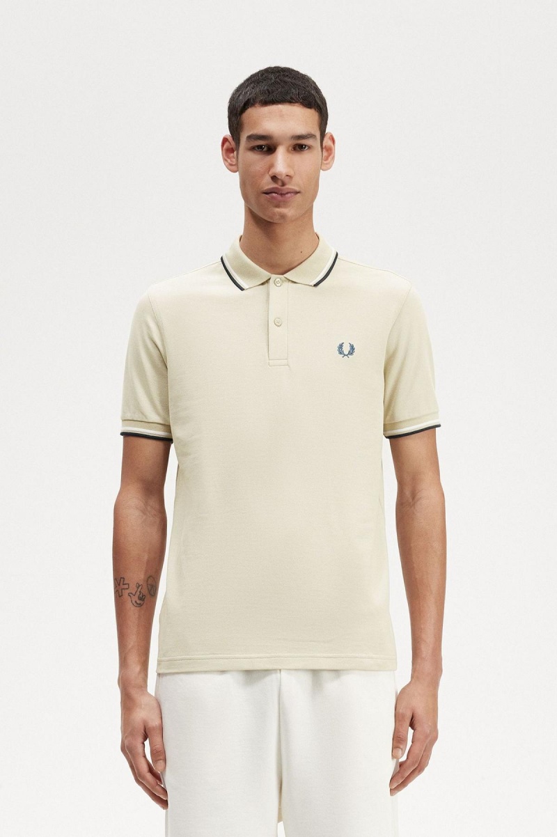 Fred Perry Shirt Fred Perry M3600 Hombre Azules Blancos Azules | DMXKV50403