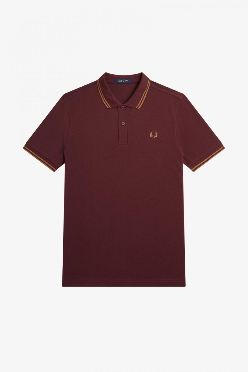 Fred Perry Shirt Fred Perry M3600 Hombre Oxblood / Shaded Stone / Shaded Stone | MXDYB23428