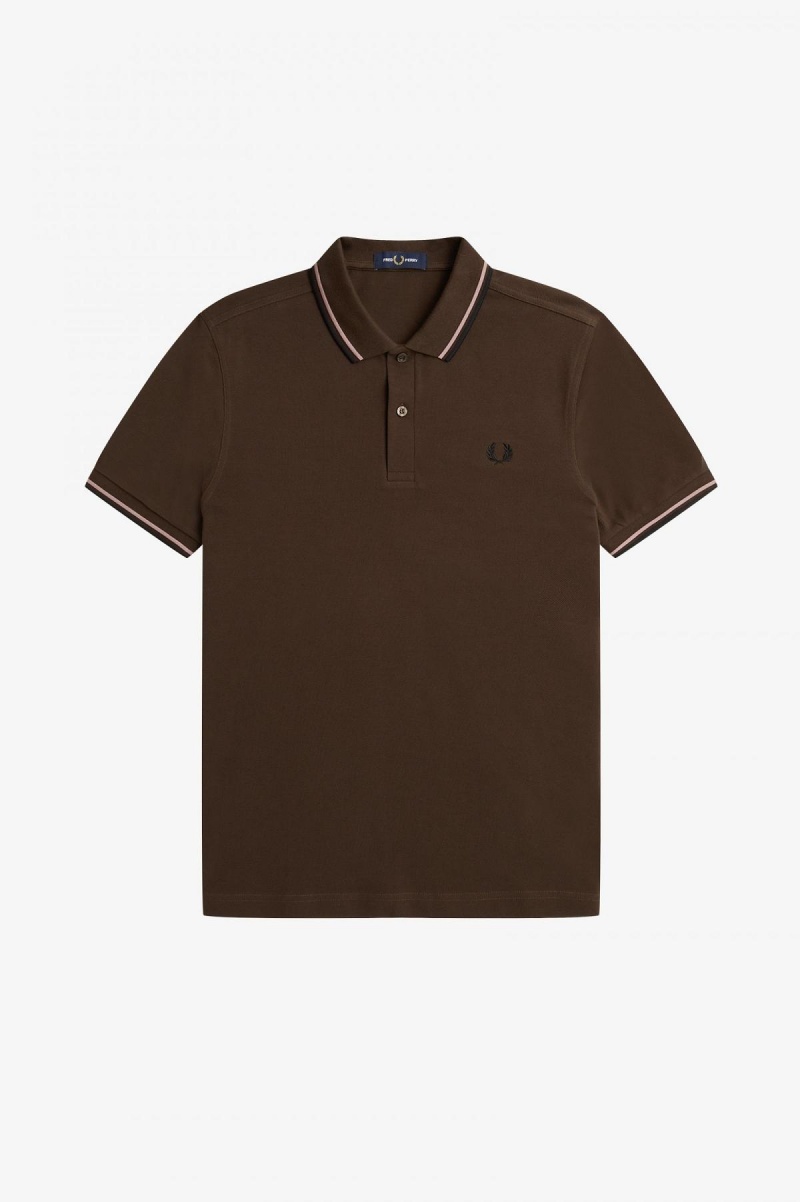 Fred Perry Shirt Fred Perry M3600 Hombre Rosas Oscuro Negros | MXJZR62082