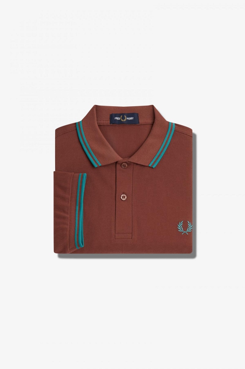 Fred Perry Shirt Fred Perry M3600 Hombre Marrom Verde Menta Oscuro Verde Menta Oscuro | EMXHC27480