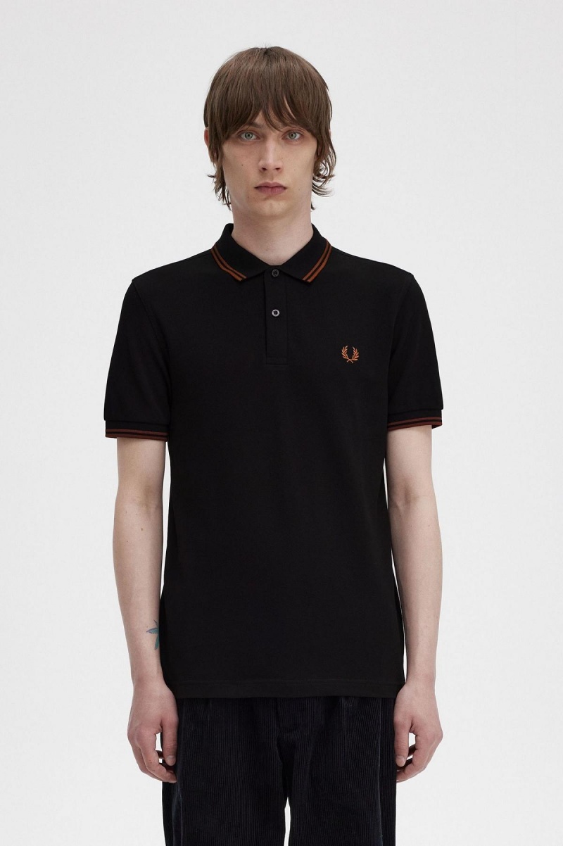 Fred Perry Shirt Fred Perry M3600 Hombre Negros Marrom Marrom | TMXPQ20460