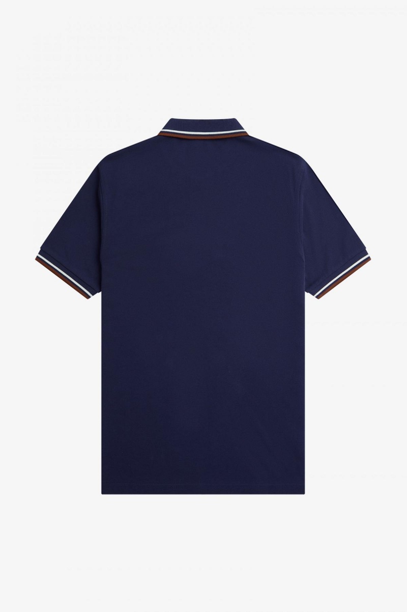 Fred Perry Shirt Fred Perry M3600 Hombre Azul Marino Marrom | GMXUC41724