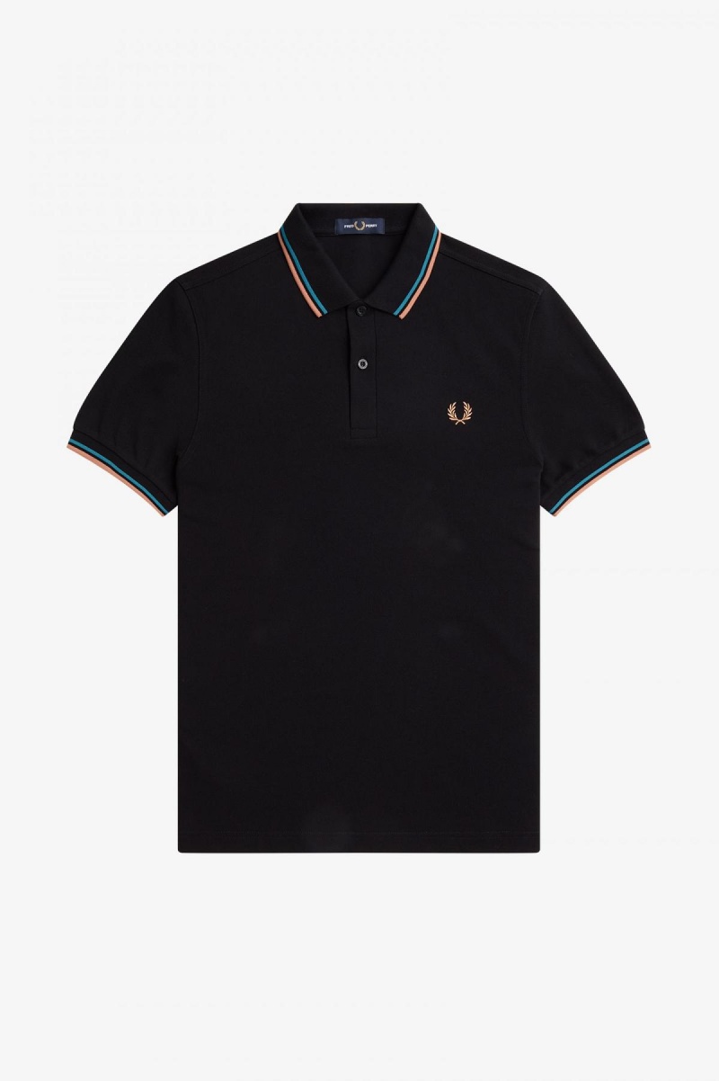 Fred Perry Shirt Fred Perry M3600 Hombre Negros Azules Azules | MXCVG74061