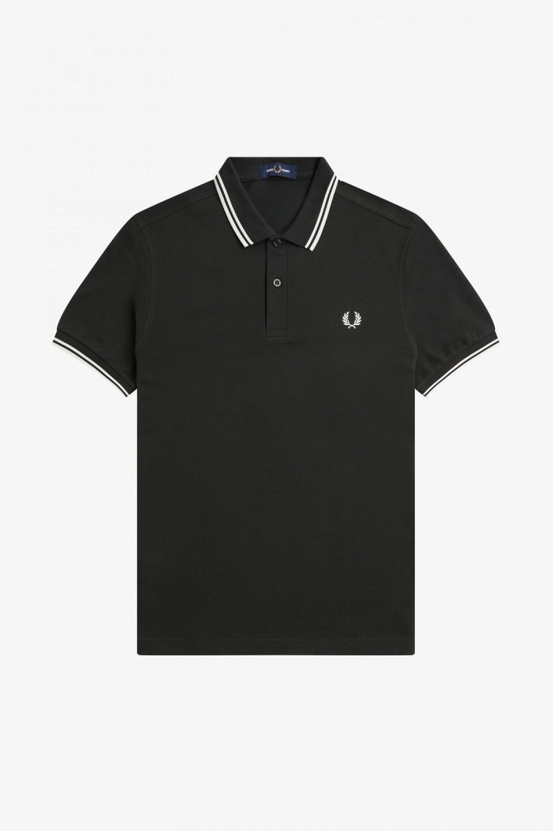 Fred Perry Shirt Fred Perry M3600 Hombre Verdes Blancos Blancos | MXDYB52668