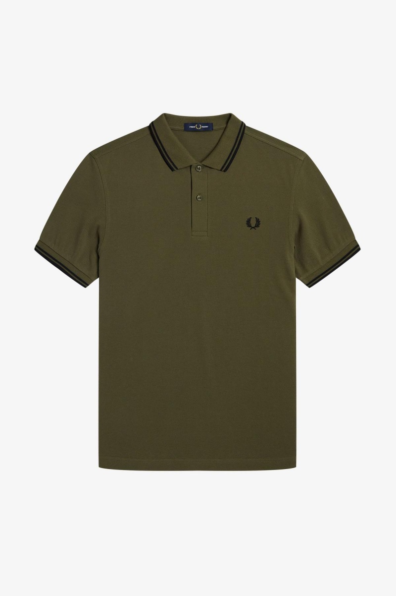 Fred Perry Shirt Fred Perry M3600 Hombre Verdes Negros Negros | LMXTR55230