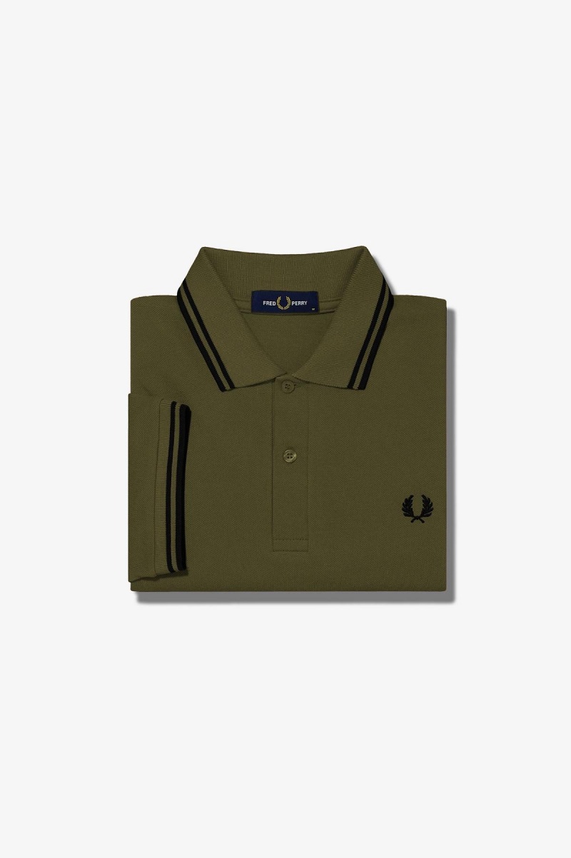 Fred Perry Shirt Fred Perry M3600 Hombre Verdes Negros Negros | LMXTR55230