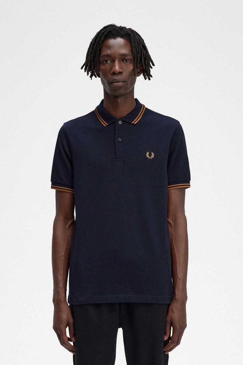 Fred Perry Shirt Fred Perry M3600 Hombre Azul Marino Azules Azules | UMXND25956