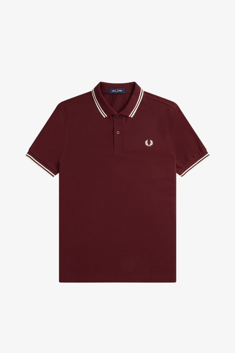 Fred Perry Shirt Fred Perry M3600 Hombre Oxblood / Ecru / Ecru | MXJBT65447