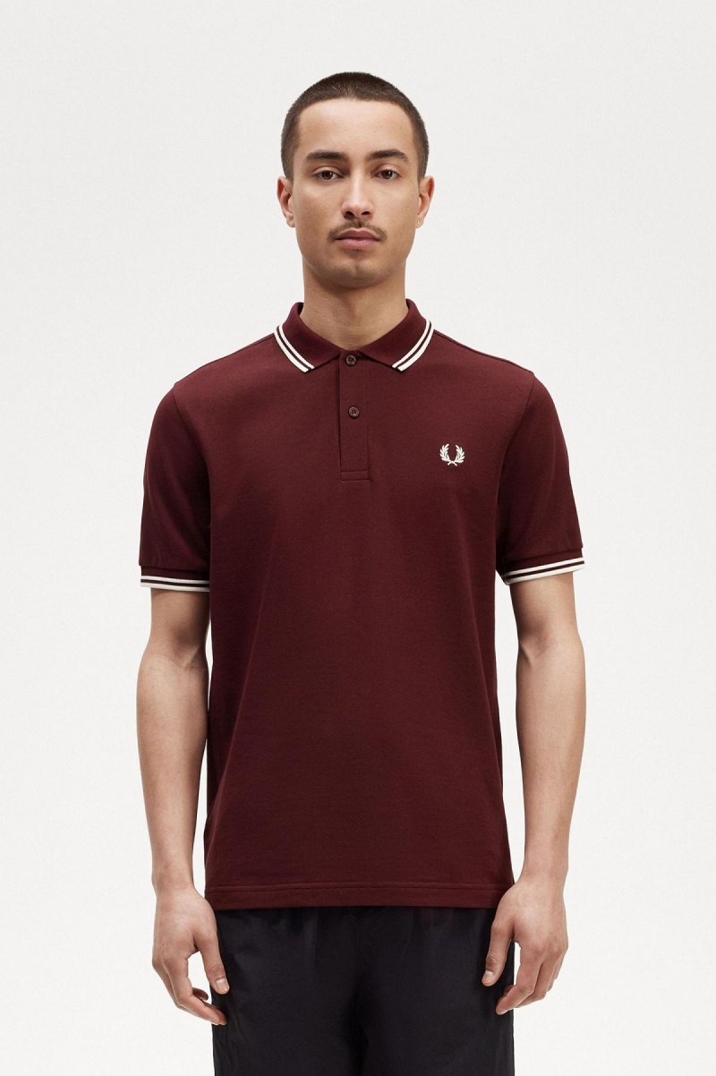 Fred Perry Shirt Fred Perry M3600 Hombre Oxblood / Ecru / Ecru | MXJBT65447