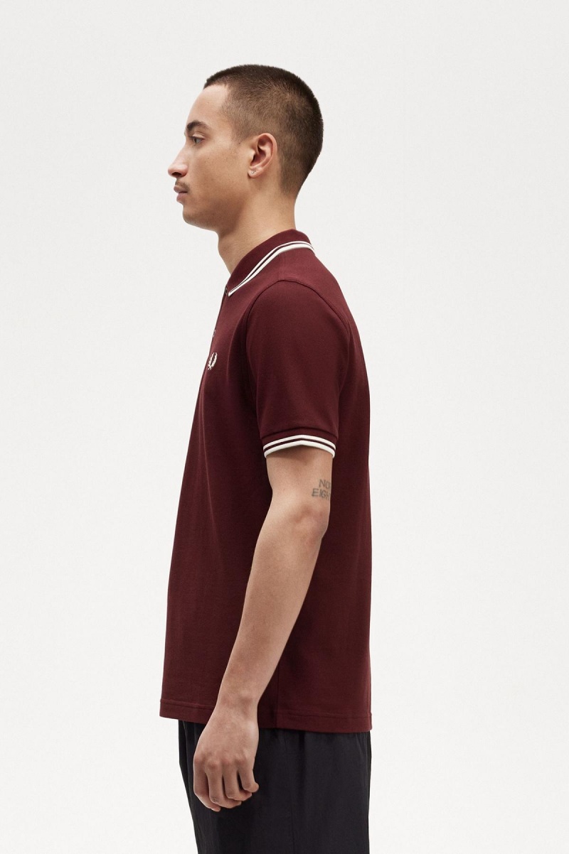 Fred Perry Shirt Fred Perry M3600 Hombre Oxblood / Ecru / Ecru | MXJBT65447