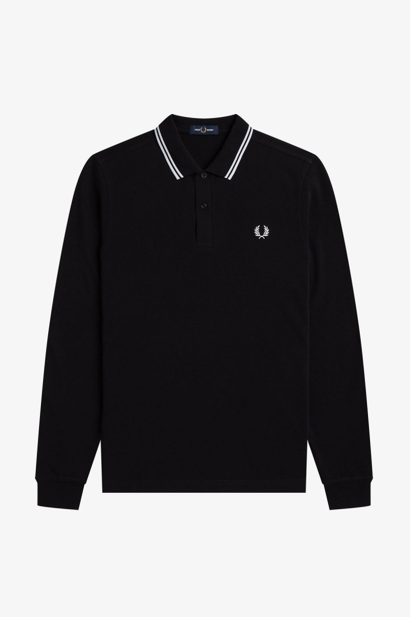 Fred Perry Shirt Fred Perry M3636 Hombre Negros Blancos Blancos | DMXKV88481