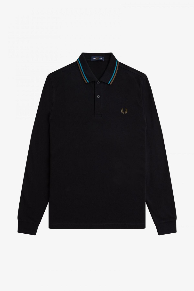 Fred Perry Shirt Fred Perry M3636 Hombre Negros Azules Verdes | UMXND53462