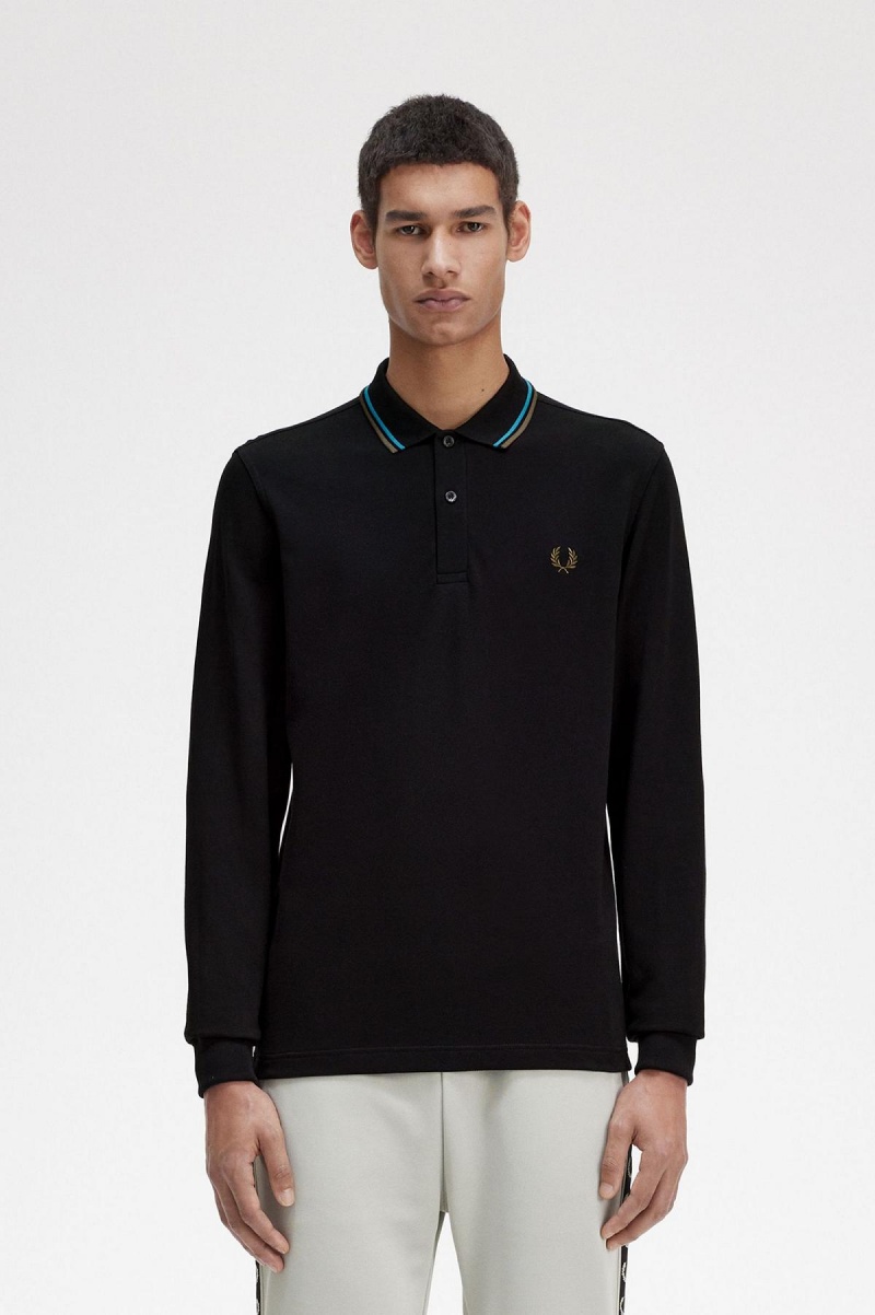 Fred Perry Shirt Fred Perry M3636 Hombre Negros Azules Verdes | UMXND53462